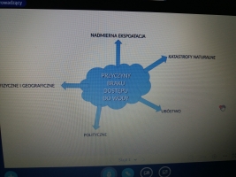 Galeria przedstawia karty pracy uzupełnione przez uczniów na platformie do zdalnego nauczania oraz fragmenty prezentacji i filmów udostępnionych przez PAH.