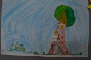 Uczniowie wykonujące pracę - akcja żonkile