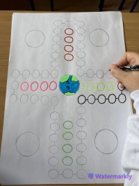 Zdjęcie prezentujące pracę uczniów z okazji światowego dnia ziemi w 2023