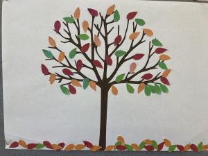 Praca plastyczna przedstawiająca drzewo