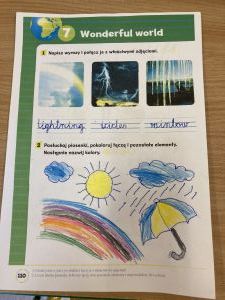 Kartka na której jest ćwiczenie dotyczące wody