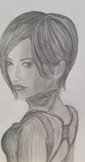 praca przedstawiająca kobietę z profilu